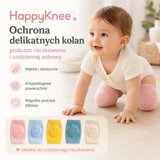 Nakolanniki do raczkowania dla niemowląt HappyKnee antypoślizgowe